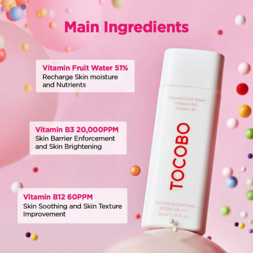 [Tocobo] Vita Tone Up Sun Cream SPF50+ PA++++ 50ml - Imagen 3