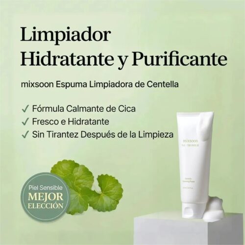 [Mixsoon] Centella Cleansing Foam 150ml/20ml - Imagen 4