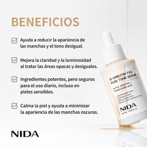 [NIDA] Alpha-Arbutin TXA Pure Tone Serum 50 ml - Imagen 4