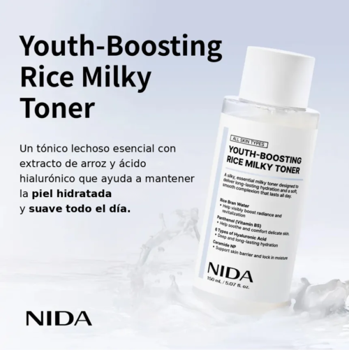 [NIDA] Youth-Boosting Rice Milky Toner 150 ml - Imagen 3
